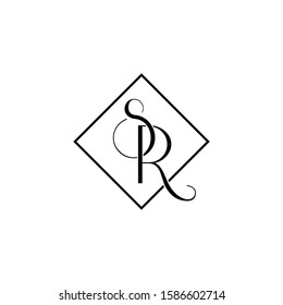 Letter "SR" logo monogram. SR luxury icon design vector