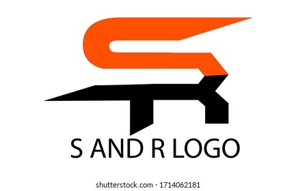 Letter SR Logo with red and black color 