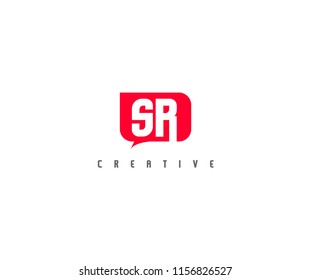 Letter SR Modern Corporate Label Shape Logotype