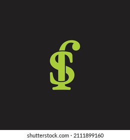 letter sr money dollar green linked logo vector