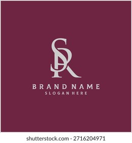 Modelo vetorial de design de logotipo de monograma SR Carta