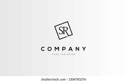 Letter SR Rectangular Abstract Monogram Business Modern Logo