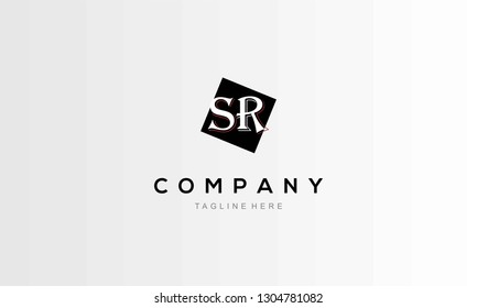 Letter SR Rectangular Abstract Monogram Business Modern Logo