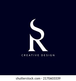 Letter SR or RS Logo Design Using letter S and R , RS or SR Monogram
