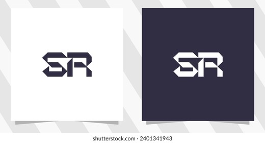 letter sr rs logo design