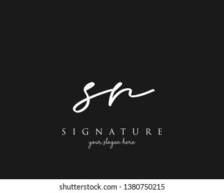 Letter SR Signature Logo Template - Vector