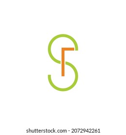 letra sr simple línea delgada línea delgada color vector