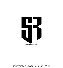 Letra Sr forma única estilo moderno escudo seguridad empresarial logotipo de monograma abstracto