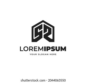 Letter SR Vektor Logo Design. Design des Creative House SR-Logos für Immobilien