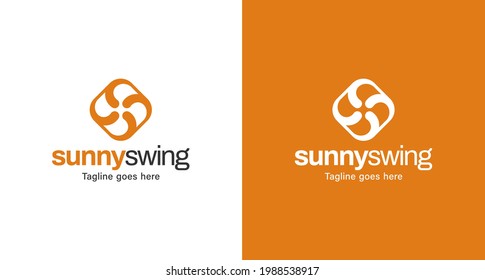 Letter SS Abstract and modern propeller fan logo, flat swing logo template.