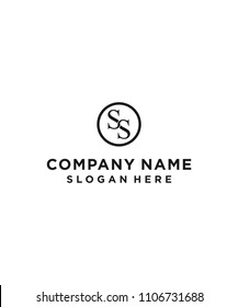 letter ss circle logo design vector illustration template