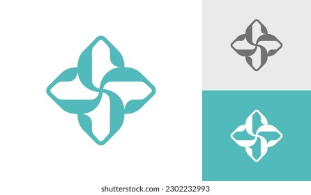Letter SS flower initial monogram logo design