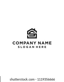letter ss house logo design vector illustration template