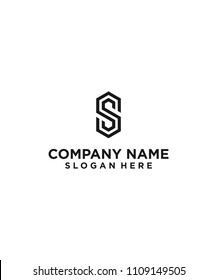 letter ss infinity hexagon logo design vector illustration template