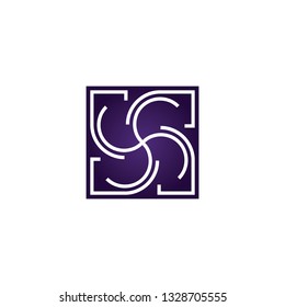 Letter SS initial square logo template vector, pattern design illustration.