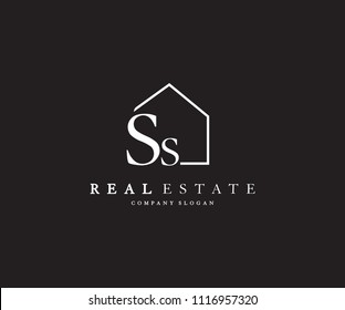 Letter SS Line House Real Estate Logo