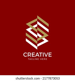 Letter SS Line Logo With Slice Effect. Initial S Monogram Logo Identity for Branding