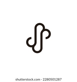 Letter ss, line, unique geometric simple symbol logo vector