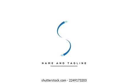 Símbolo del vector de diseño del icono de diseño alfabético con el logotipo de la letra SS
