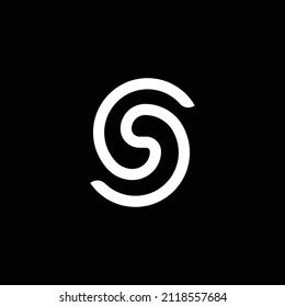 Letter SS logo black and white color, circular Shape, vector, creative design, 10 eps