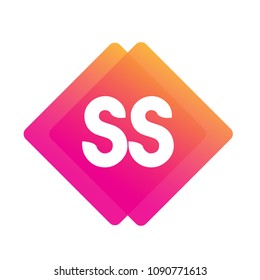 Letter SS logo with colorful geometric shape, letter combination logo design for creative industry, web, business and company.