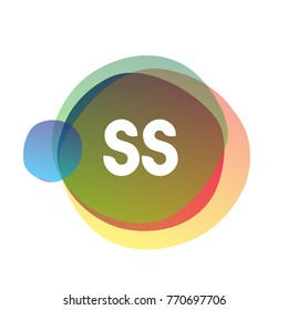 Letter SS logo with colorful splash background, letter combination logo design for creative industry, web, business and company.
