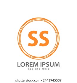 logotipo de la letra SS. SS. Ilustración vectorial de diseño de logotipo SS para empresa creativa, negocio, industria
