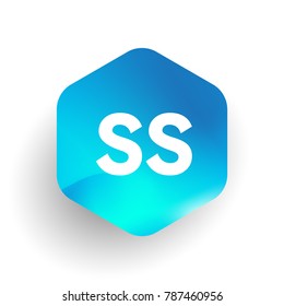 Letter SS logo in hexagon shape and colorful background, letter combination logo design for business and company identity.
