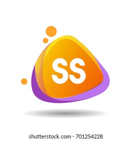 Letter SS logo in triangle splash and colorful background, letter combination logo design for creative industry, web, business and company.