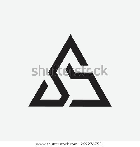 Letter SS modern triangle minimal logo