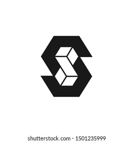 Letter SS Monogram, Geometric S Logo, S8 monogram, template .vector