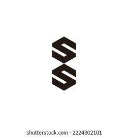 Letter SS, number 8 hexagon geometric symbol simple logo vector