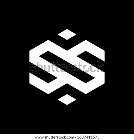 Letter SS or S creative geometric monogram logo