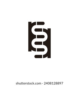 Buchstaben-Schlangen-Formkurven lineare Logo-Vektorgrafik 