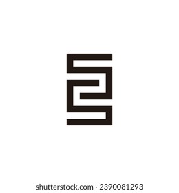 Letter SS square combination geometric symbol simple logo vector