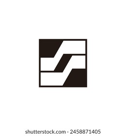 Vector de logotipo de espacio negativo cuadrado de letra ss 
