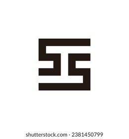 Letter ss square, rare geometric symbol simple logo vector