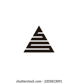 Letter SS triangle geometric symbol simple logo vector
