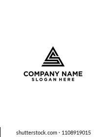 letter ss triangle logo design vector illustration template