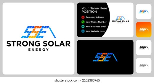 Letra SSE monograma diseño del logotipo de la industria de la energía solar con plantilla de tarjeta de visita.