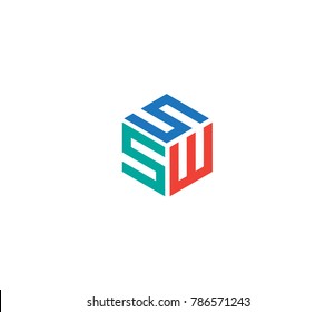 Letter SSW logo. three letter icon