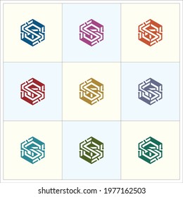 letter ST crypto logo identity design template set