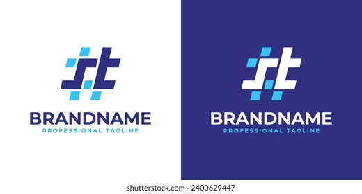 Letter ST Hashtag Logo, suitable for any business with ST or TS initials.