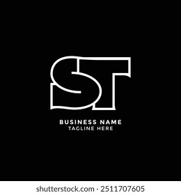 Letter ST initial logo. ST icon Design Concept