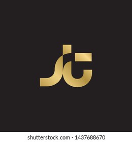 Letter st linked lowercase logo design template elements. Gold letter Isolated on black  background. Suitable for business, consulting group company.