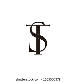 letter st linked monogram overlap logo vector