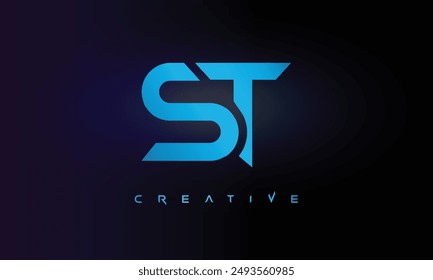 Letra ST logo diseño creativo personalizado limpio dos alfabeto logo
