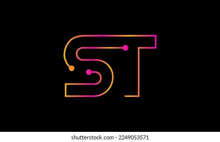 Logo-Design von Letter ST. ST-Logo-Monogramm-Vektorgrafik