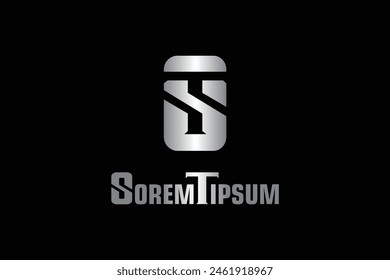 Elementos de Plantilla de diseño de iconos de logotipo ST para su aplicación o identidad corporativa. Logotipo ST o TS. Un concepto de diseño de letras con letra T en espacio negativo en el interior.
