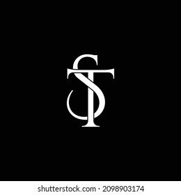 Letter ST luxury logo design vector